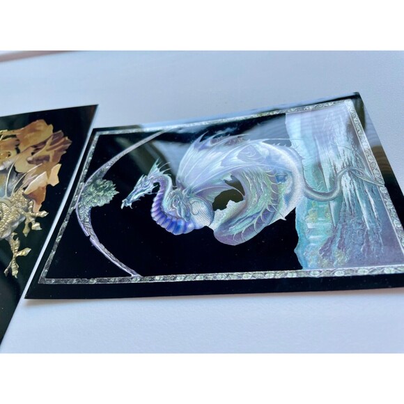 Dragon Mixed Lot - 15 Stickers Postcards Bookmarks Pin Fantasy Art - Picture 10 of 10